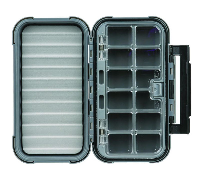 Large Blue Ribbon Waterproof Fly Box - Ripple Foam & (12) Compartments