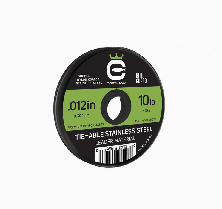 TIE-ABLE STAINLESS STEEL LEADER MATERIAL: 15' Spool, Green