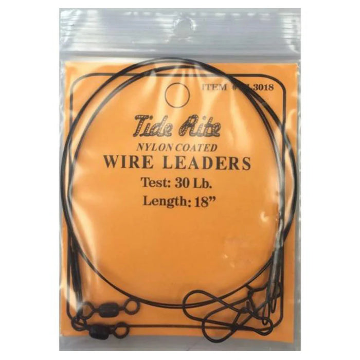 WIRE LEADERS 2pk, BLACK NYLON COATED