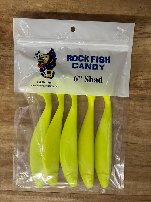 ROCK FISH CANDY 6" SHAD BODY: 5/pk
