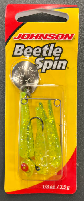 Johnson Rattlin' Beetle Spin: 1/8oz, Chartreuse