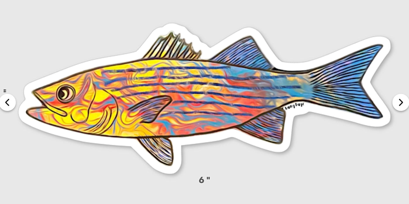 Sticker, Funky Striped Bass